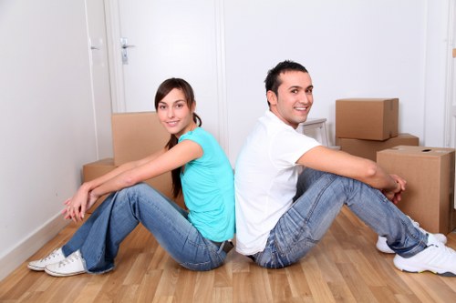 Packed household items ready for transport during a Kennington relocation