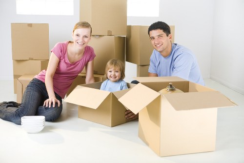 Removal team preparing a move in Kennington with boxes and furniture