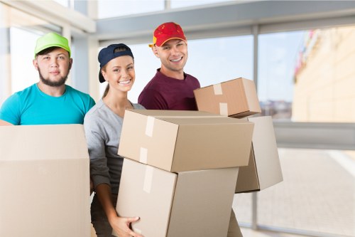 Mover wearing PPE during a house removal