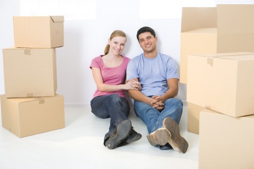 Organised moving boxes and protective wrap for Kennington customers