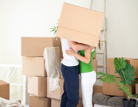 Packed household items ready for transport during a Kennington move