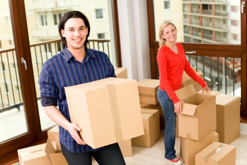 Loading office items for a local Kennington relocation